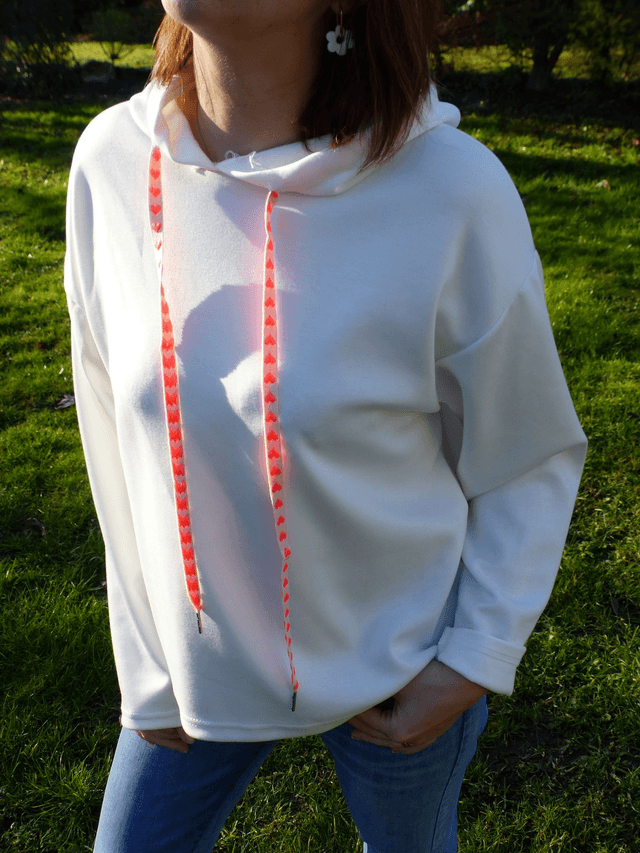 sweat uni capuche blanc
