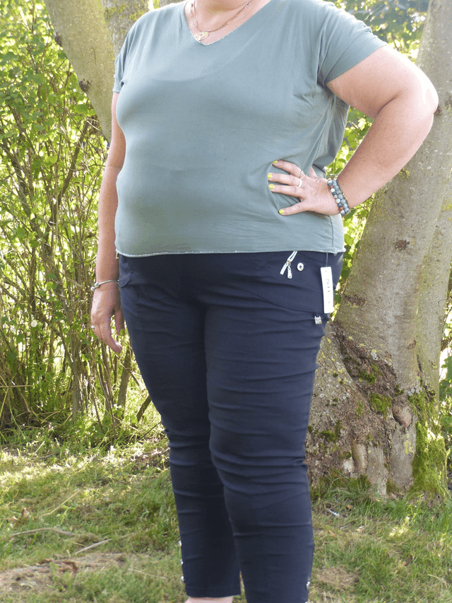 pantalon noir poches zip