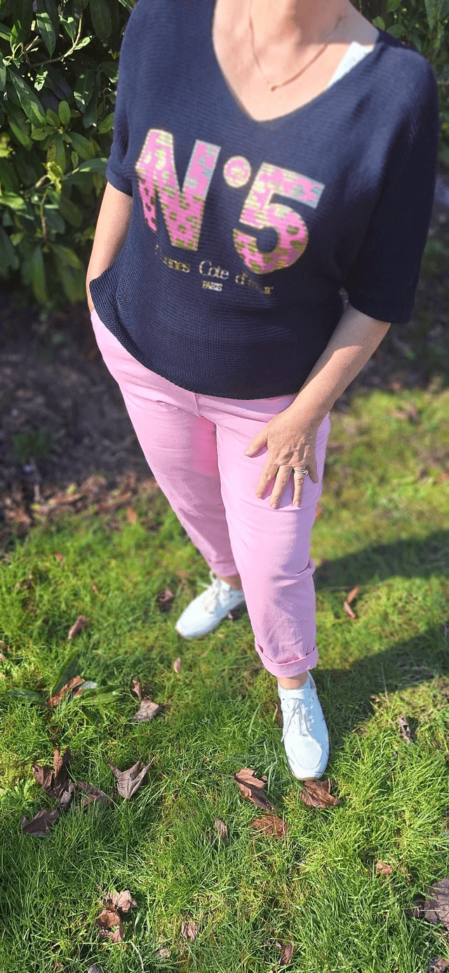 pantalon rose poudrée poches 