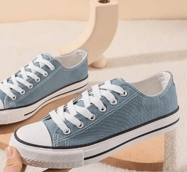 Baskets jeans clair basse